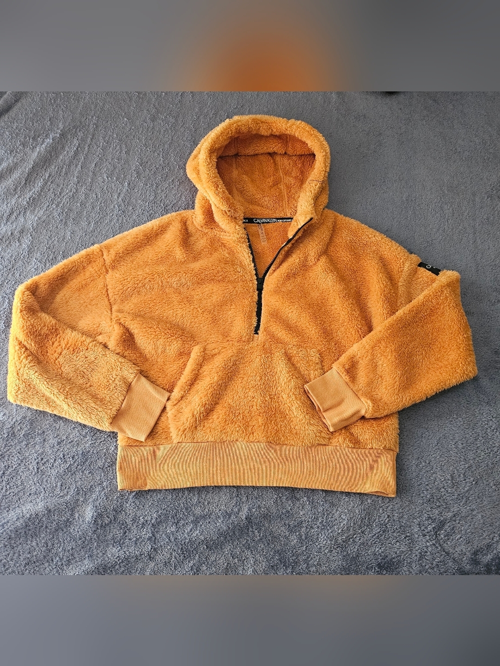 Calvin Klein Performance Women's Sherpa Half-Zip Hoodie - Mustard